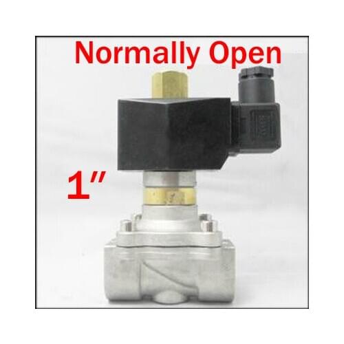 1" 25mm Port Stainless Steel Normally Open 2-Way SS Electric Solenoid Valve Viton Oil Acid,110V AC 220V AC 12V DC 24V DC