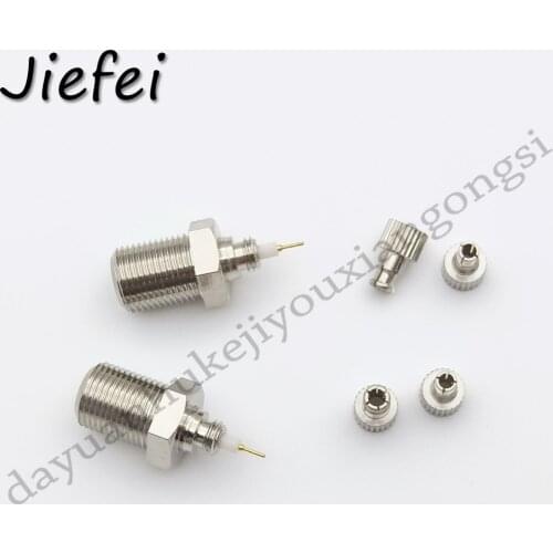 100Pcs Nickel Plated F Female To TS9 & CRC9 Male Plug Coaxial Adapter RF Connector