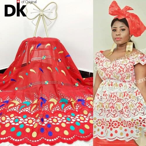 2.5 Yards Swiss Voile Lace 100% Cotton African Lace Sewing 2021 High Quality And 100% Cotton Embroidery Wedding Bride Dresses