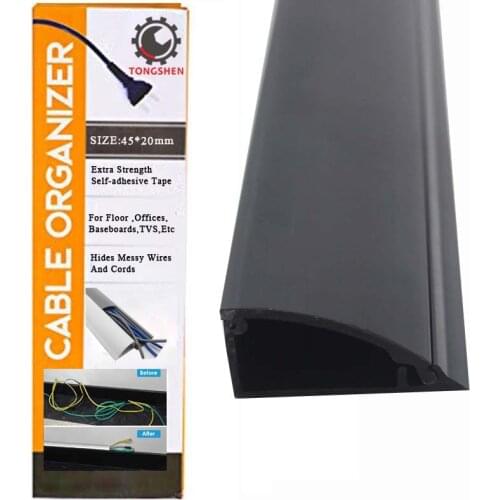 2PCS 45mm Corner Mate Cord Organizer Floor Cable Duct Corner Duct Cable Raceway Wire Cover Overfloor Cord Protector Concealer