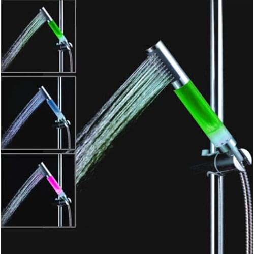 3 Color LED Temperature Sensor Control Shower Head Bathroom Water Saving Thermostat Shower