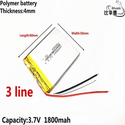 3 line Good Qulity 3.7V lithium battery early 405060 1800mAh headlight GPS navigator general polymer batteries
