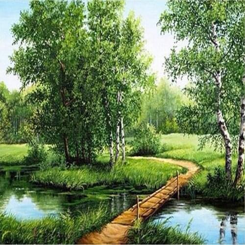 5D DIY Diamond Painting Landscape Cross Stitch Patterns Full Drill Resin Diamond Painting kits for Embroidery with Beads