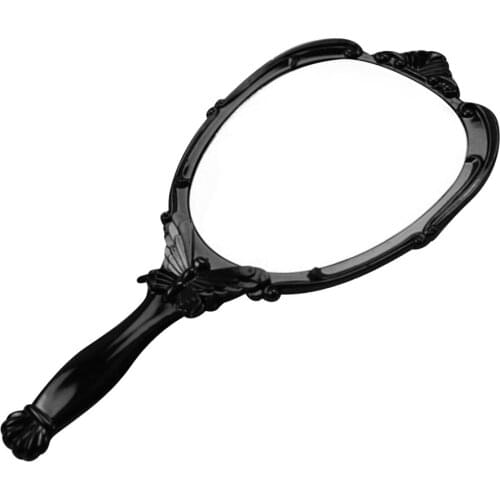 Large Vintage Style Oval Hand Held Vanity Mirror Desk Stand Folding Mirror