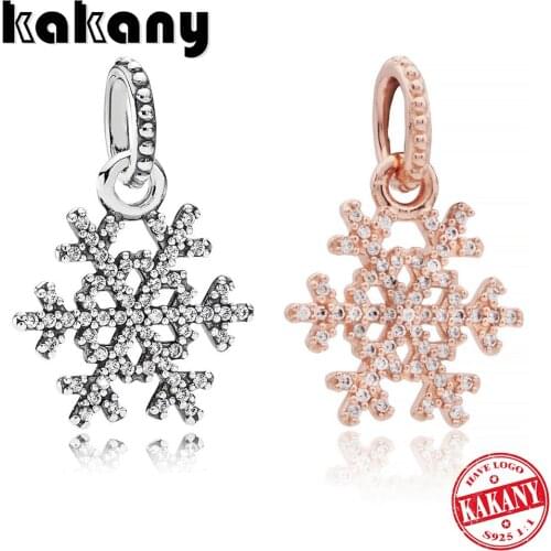 Original 1: 1 High Quality 925 Sterling Silver Shiny Zircon Snowflake Necklace Pendant Fashion Women Popular Diy Jewelry