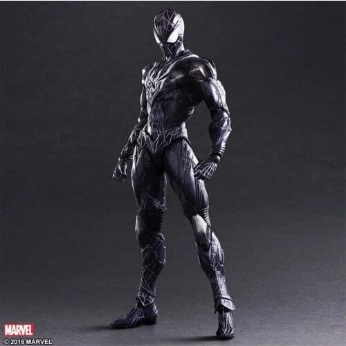 PLAY ARTS 27cm Black Spider Man Darkness Spiderman Action Figure Model Toys