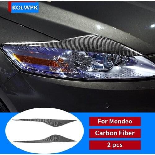 Headlights Eyebrow Eyelids Carbon Fiber Trim Cover Stickers Decor For Ford Mondeo MK4 2007-2013 Car Accessories