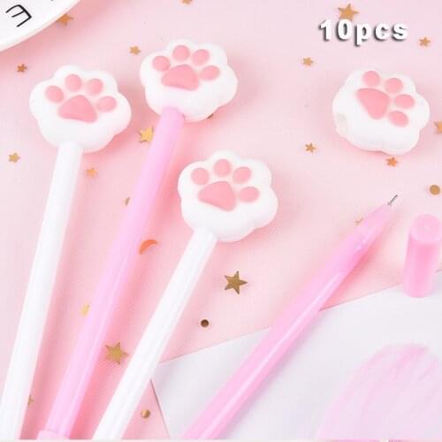10Pcs/Set Gel Pen Cat Claw Pen Stationery Kawaii School Supplies Gel Ink Pen School Stationery Office Suppliers Pen Kids Gifts