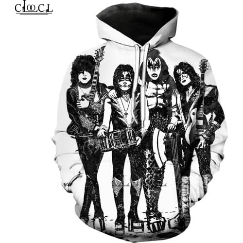 HX Newest Rock Singer KISS Band 3D Print Hoodie Women Men Women Tracksuit Pullover Fashion Casual Hoodies Drop Shipping
