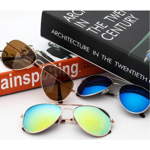 Classic Sunglasses Girls Colorful Mirror Children Glasses Metal Frame Kids Travel Shopping Eyeglasses UV400