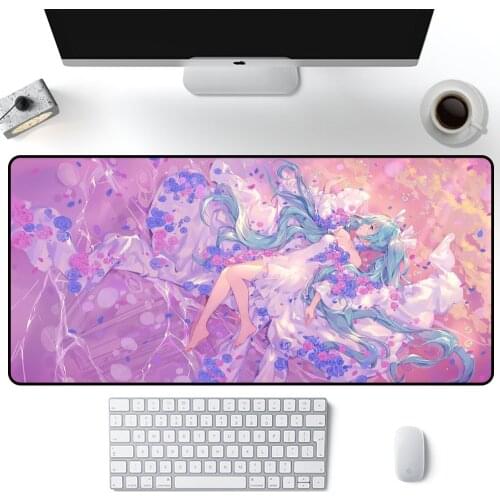 Anime Mouse Pad Carpet Xxl Pink Gaming Accessories Kawaii Desk Mat Mousepad 90x40 Rugs Table Mats Gamer Girl Rubber Mat Slipmat