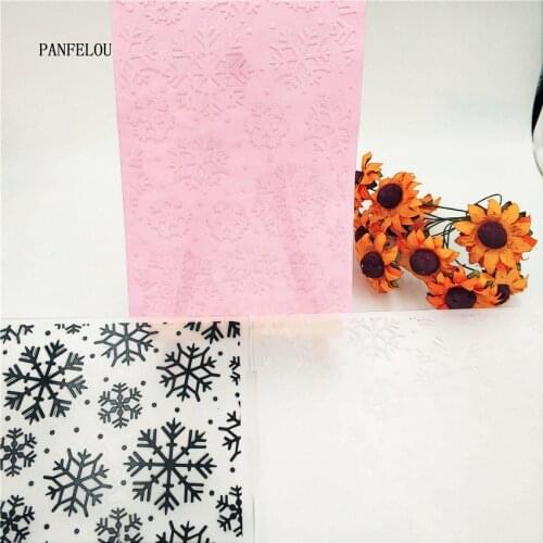 PANFELOU Colorful snow Embossing folders Plastic For Scrapbooking DIY Template Fondant Cake Photo Album Card Making