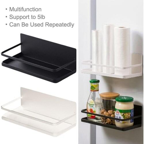 Stainless Steel Magnetic Shelf Strong And Durable For Refrigerator Spice Storage Kitchen Organizer Kitchen Seasoning Rack