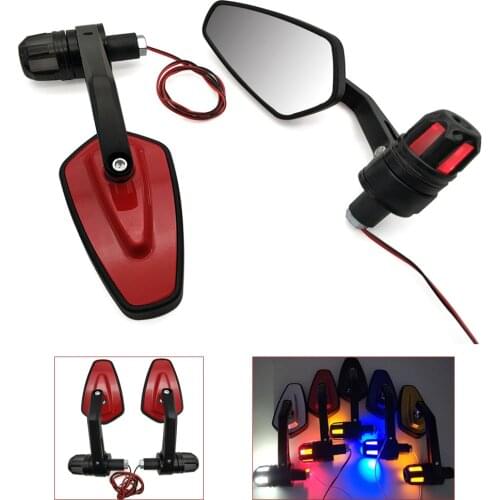 Motorcycle 22mm Rearview Handle mirror With LED Turn signal Side Light For Honda NC750S NC750X nc 750 750x NC700S NC700X nc 700s
