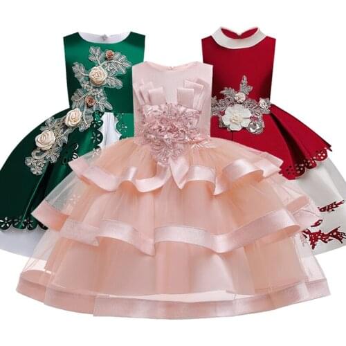 New Big Sash Floor Girls Pageant Birthday party Dresses First Communion Dresses Princess Ball Gown Lace Flower Girl Dresses