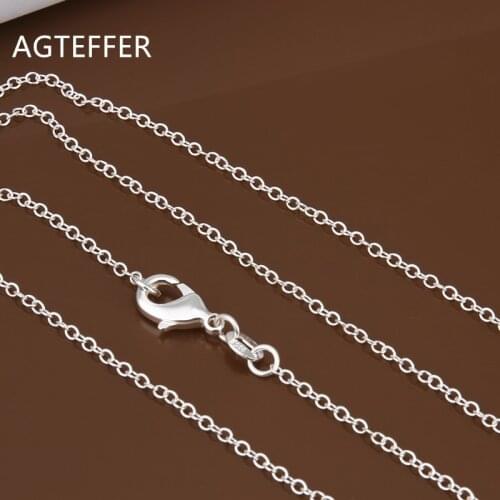 AGTEFFER New Style 925 Silver 1mm Thin Chain Female Fashion Jewelry With Chain Gift