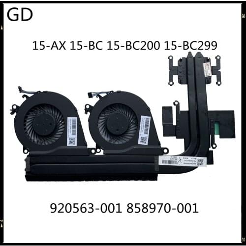 GD Original Laptop Cooler For HP 15-AX 15-BC 15-BC200 15-BC299 Series Radiator HeatSink FAN 920563-001 858970-001 Full Tested