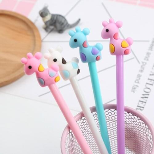 Wholesale 60pcs Kawaii Pen Cute Deer Gel Pens for School Students Kids Gift Cute Stationary Mixed Colors Bulk Free Shipping