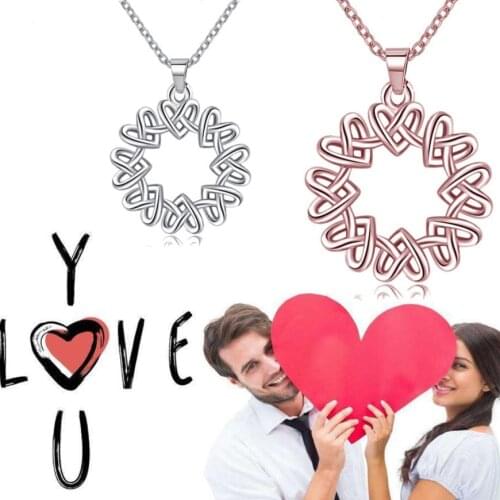 1 piece Love surrounded by exquisite infinite love rose gold plating necklace