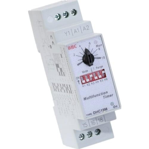 DHC19M Programmable Digital Multifunction Automatic Timer Relay Switch 0.6S-100H AC/DC 24-240V DHC-19M