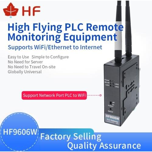 HF High Flying HF9606W Industrial Computer Accessorie 4 Ports RJ45 Linux System Wi-Fi Ethernet PLC Remote Monitoring Equipment