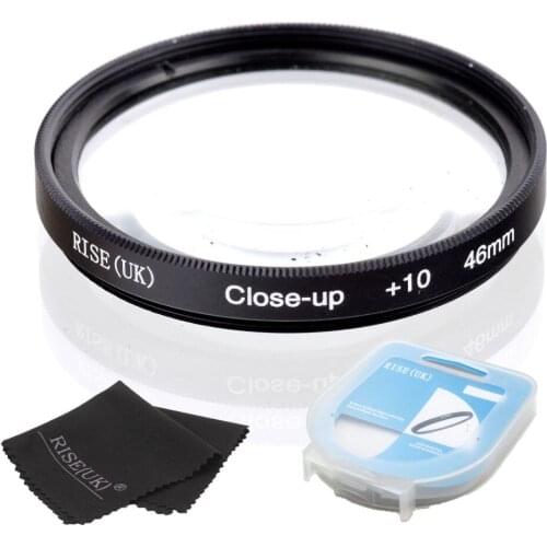 HOT SALE RISE(UK) 46mm Close-Up +10 Macro Lens Filter for Nikon Canon SLR DSLR Camera + filter case + gift