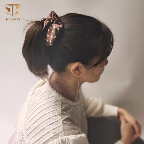 Silk Scrunchies Dot Ponytail Holder Leopard Elastic Hair Bands Hair Ties For Women Girls Width 6cm