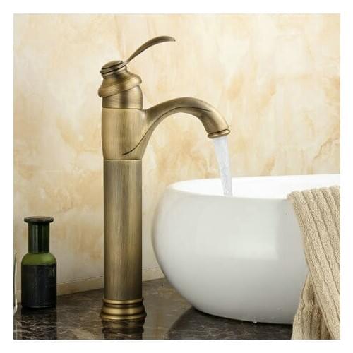 Bathroom Basin Mixer Taps Antique Brass Finished Hot and Cold Deck Mounted with ceramic torneiras para banheiro crane AF1048