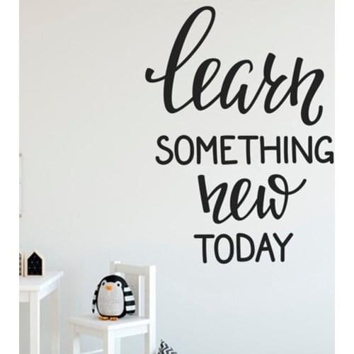 Vinyl Wall Decals Learn Something New Words Wall Stciker For Classroom Office Room Art Mural For Home Bedroom Decor N294