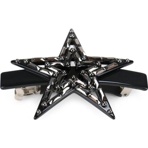 Big Star Ponytail Clip, Hair Barrettes, French Styles Hair Accessory for Women Girl Rhinestone Hair Ornament for Tiara Bridal