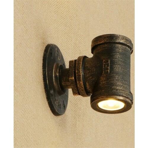 Loft Style Iron Water Pipe Lamp LED Wall Sconce Double Head Industrial Vintage Wall Light Fixtures Home Lighting Lampara Pared