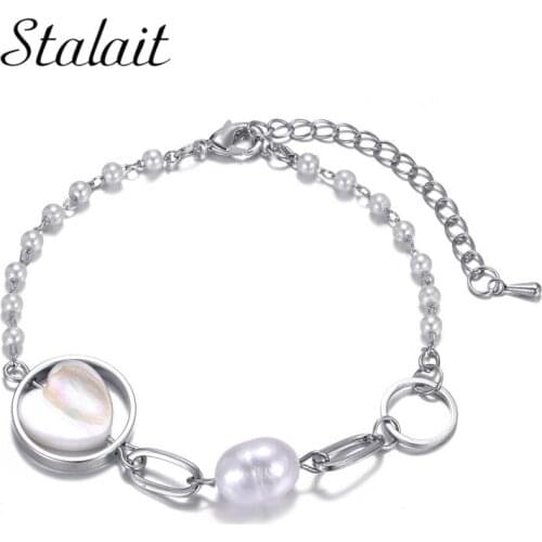 Pearl Bracelets For Women Heart Jewer Handmad Chrams For Bracelet Luxury Circle Valentines Gift For Friend Christmas