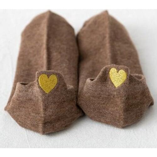 1 Pairs New Heart Socks Women Cotton Socks Ankle Short Cute Print Heart Casual Funny Sock Fashion Socks