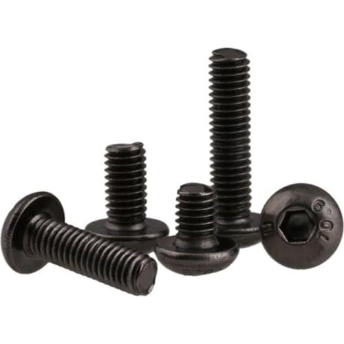 10/20pcs M4 M5 M6 Socket Button Black Nickel Hex Head Countersunk Bolt Bolts 10.9Grade