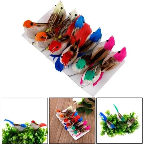 12 Pcs Artificial Simulation Foam Birds Mini Ornaments DIY Craft For Wedding Decoration Home Garden Party Accessories