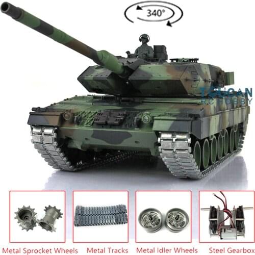 2.4G Heng Long 1/16 7.0 Leopard2A6 RC Tank 3889 W/ 360 Turret Metal Idlers TH17586-SMT4