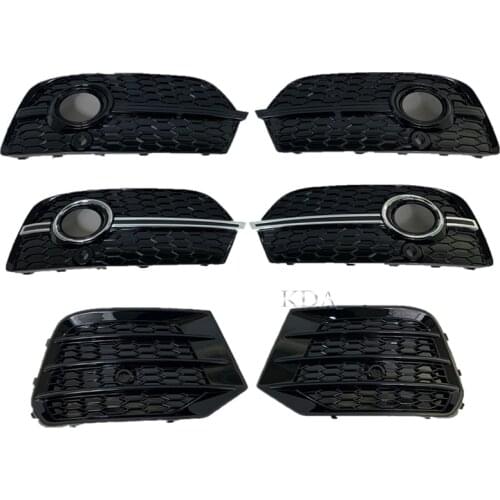 2Pcs Auto Front Bumper Honeycomb Mesh Fog Light Grille Grill Cover For Audi Q3 RS Q3 2013 2014 2015 2016 2017 2018