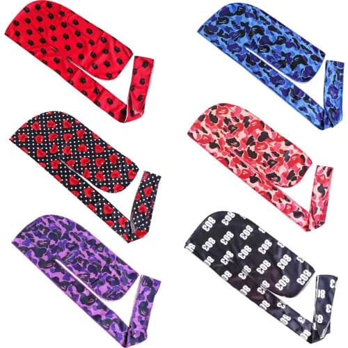 2021 Fashion designer durags du rag men vendor with many designs red,black blue whole sale bonnets and durags free shiping