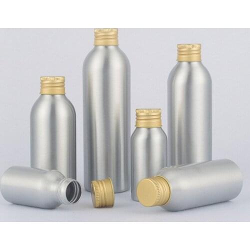 20 x 30ml 50ml 150ml Aluminum Lucifugal Empty Bottle with Screw Lid Liquid Astringen Aluminum Empty Cosmetic Water Container Jar