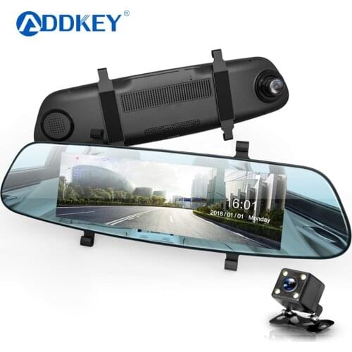 ADDKEY 7 inch touch screen Car DVR Camera 1080P Dual Lens Car Cameras earview mirror Loop record Car Recorder Registrar Dash cam