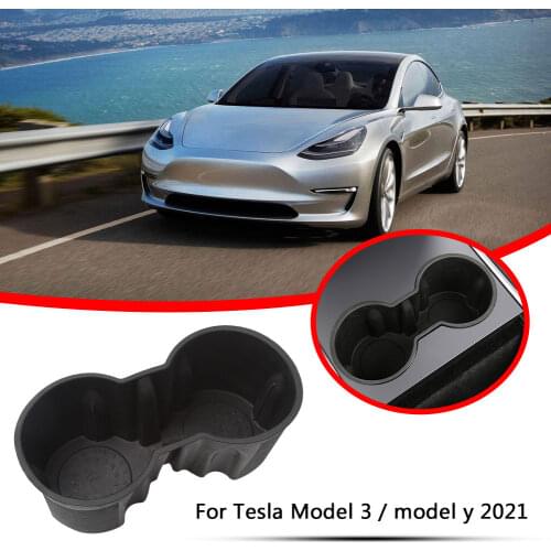 TPE Car Cup Holder Auto Seat Gap Water Drink Cup Car Interior Center Console Cup Holder Insert For Tesla Model 3 Model Y 2021