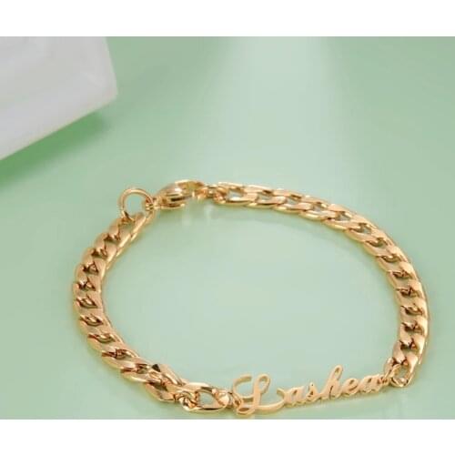 Cazador Punk Custom Name Bracelet for Women Men Stainless Steel Personalized 5mm Cuban Chain Bracelets Couple Gifts Jewelry 2021