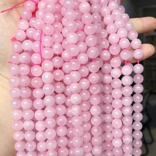 Natural Stone Beads Rose Quartzs Round Loose Beads 15" 4/6/8/10/12/14mm Pink Crystal For DIY Making Bracelet Necklace Jewelry