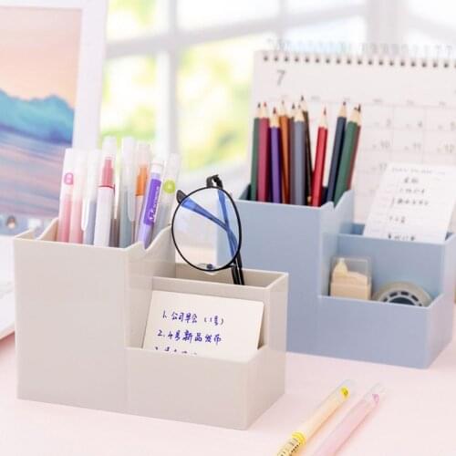 Japanese minimalist style pen holder, multifunctional desktop clutter storage box, creative lipstick cosmetic box