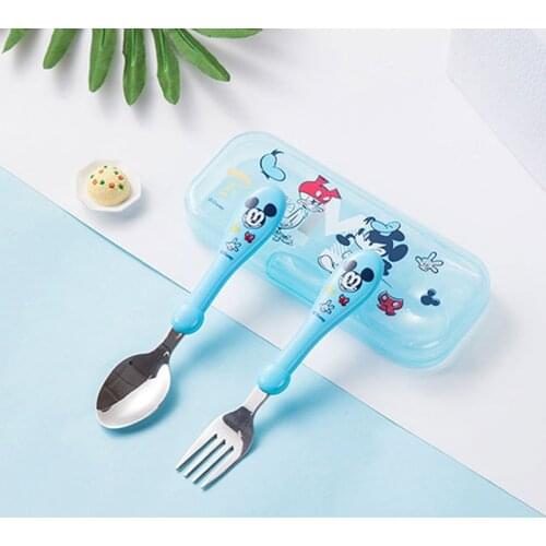 Disney cartoon Mickey Minnie Baby chopsticks training learning chopsticks household spoon fork set baby baby tableware