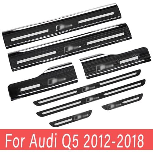 For Audi Q5 2012-2018 Threshold Sticker Inside Door Sill Welcome Pedal External Refit Interior Decoration Strip AL