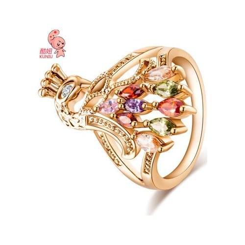 E-shine animal finger ring for women crystal metal material cute lovely style banquet shopping girls fashion jewelry