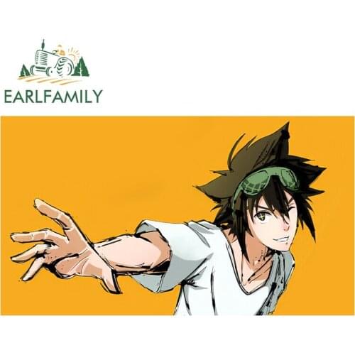EARLFAMILY 13cm x 7.6cm for Jin Mori Anime Car Assessoires Sticker Creative Decal Auto Refrigerator Sunscreen Car Door Protector
