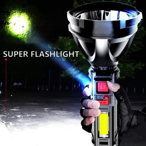 9000000LM OSL LED Flashlight Torch Outdoor Long-Range USB Rechargeable Small Xenon Lamp Tactical Light Household COB Lantern