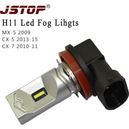 JSTOP MX-5 CX-5 CX-7 Led Car Fog bulbs H11 Led Fog Lights 12-24VAC External Lights 6000K White 500LM canbus 7.5w led auto lamps